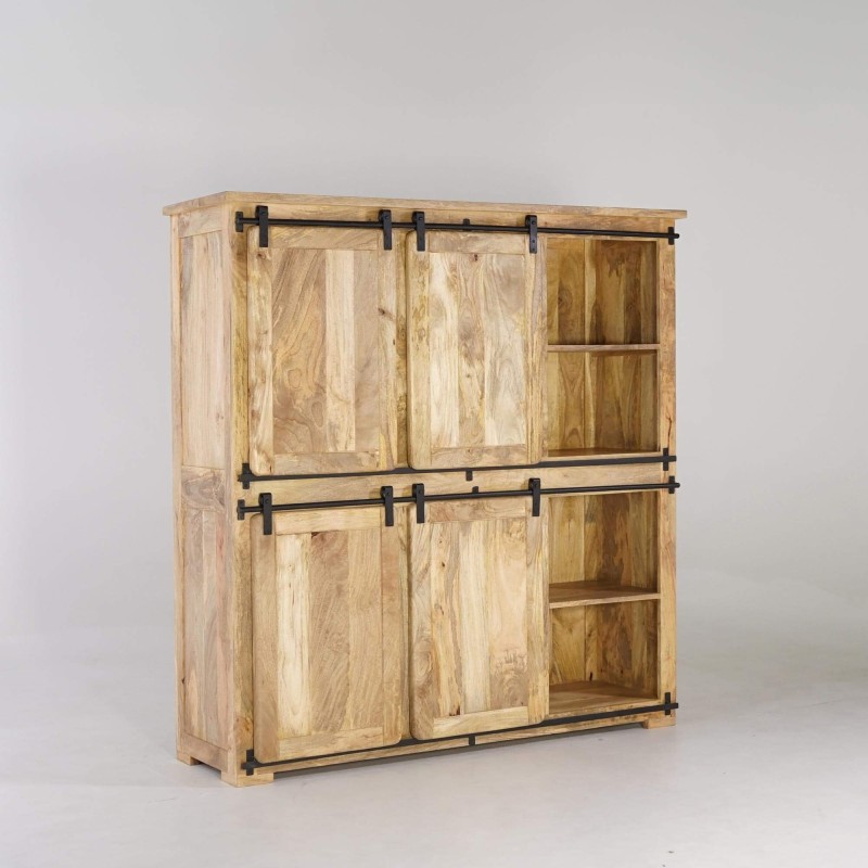 Vaisselier industriel en bois et métal 150 cm - Paris