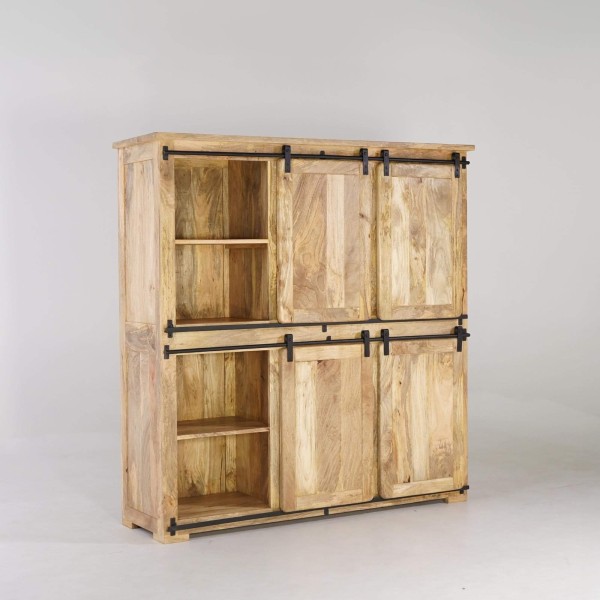 Vaisselier industriel en bois et métal 150 cm - Paris