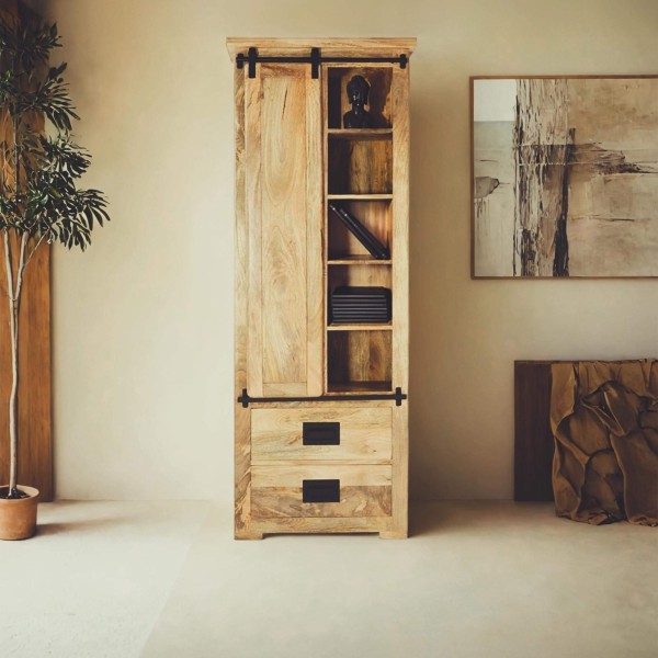 Bibliothèque industrielle en bois massif - Paris
