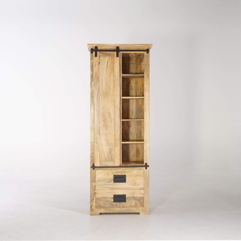 Bibliothèque industrielle en bois massif - Paris