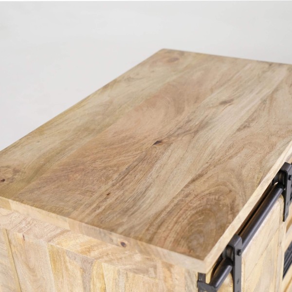 Petit buffet industriel en bois massif 70 cm - Paris