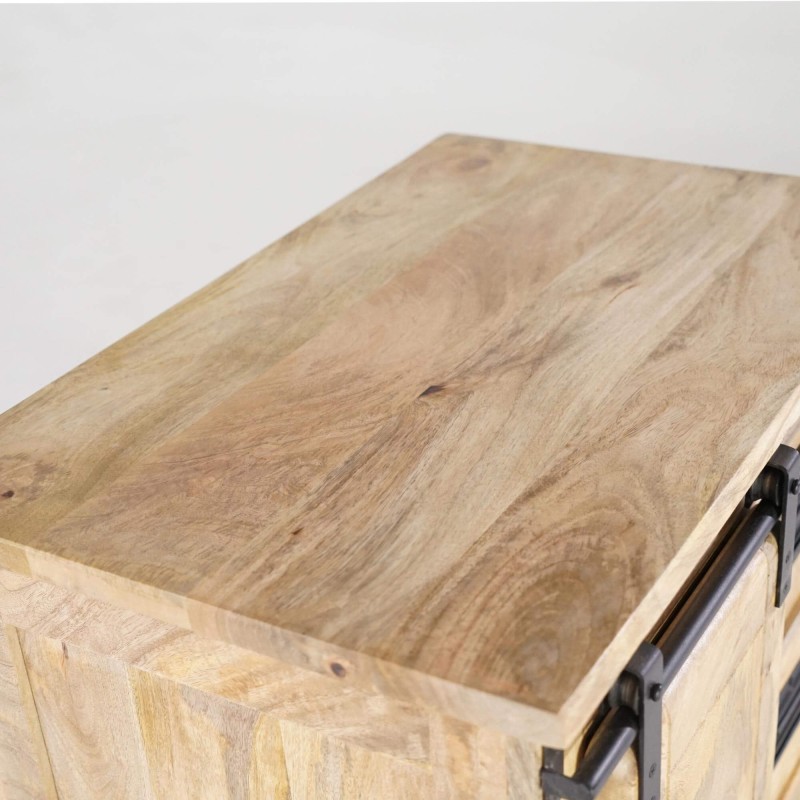 Petit buffet industriel en bois massif 70 cm - Paris