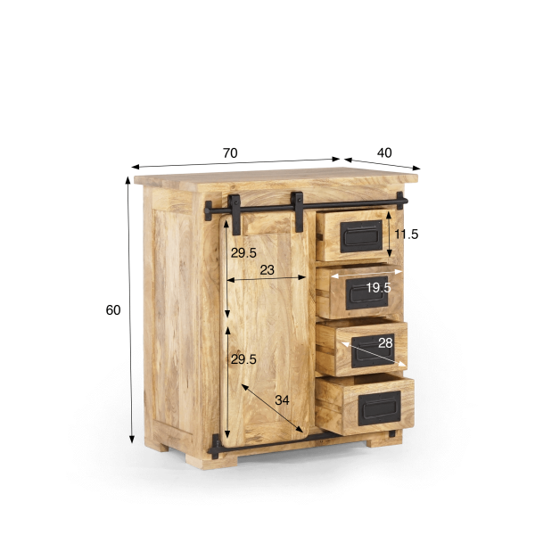Meuble de salle de bain industriel 70 cm - Paris