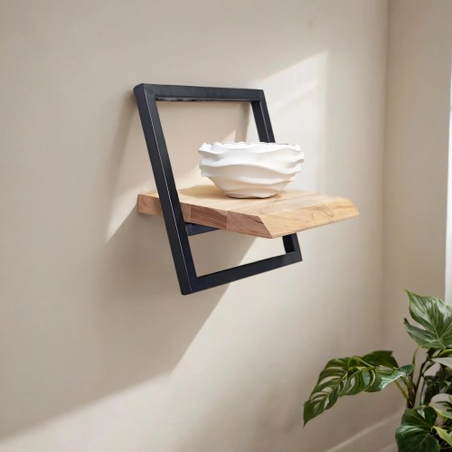 Etagère murale 30 cm bois et metal - Inclined