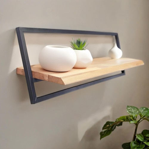 Etagère murale 100 cm bois et metal - Inclined
