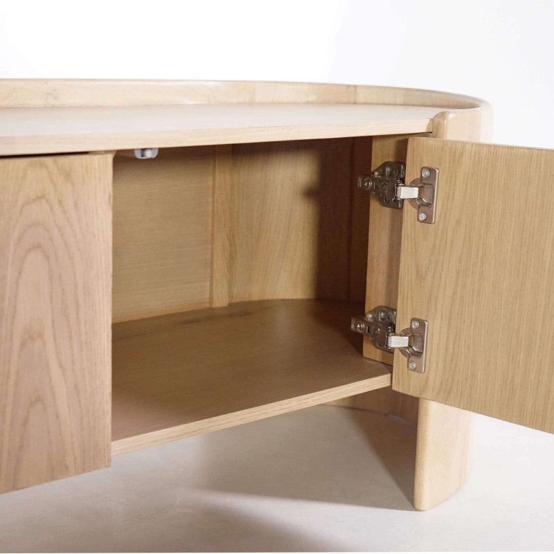 Meuble TV en chêne 3 portes 165 cm - Lago