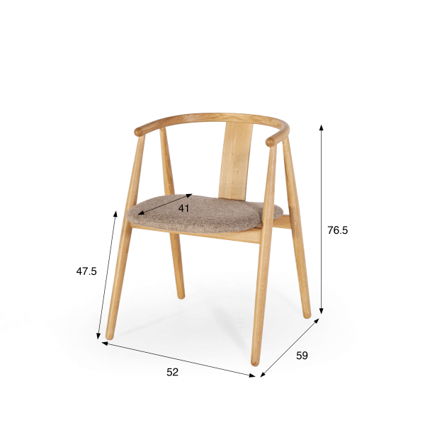 Chaise de salle à manger en chêne naturel - Relate
