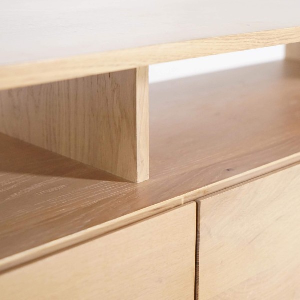 Meuble TV en chêne naturel 200 cm - Yseult