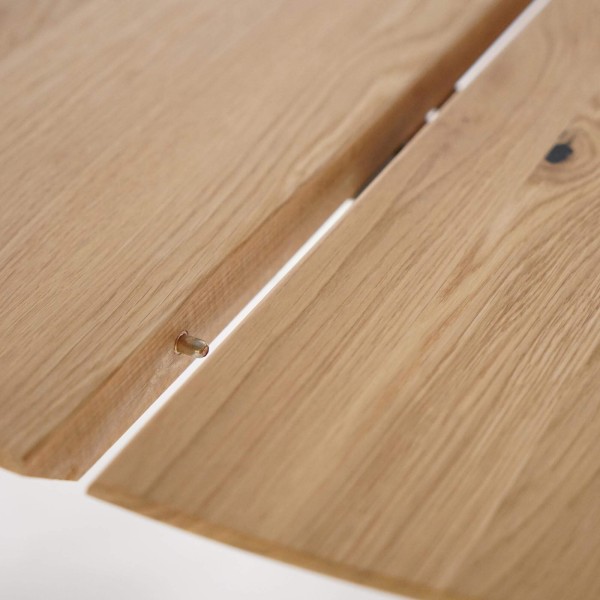 Table à manger ronde en bois de chêne 120 cm avec allonge de 45 cm