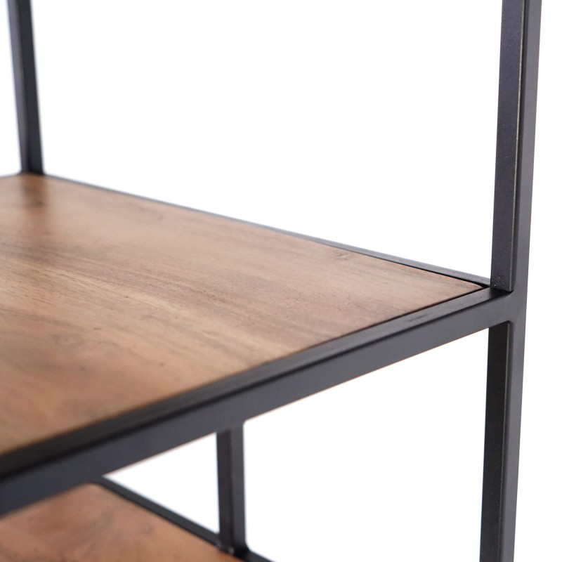 Etagère industrielle en métal noir et bois naturel 45 x 180 - Element