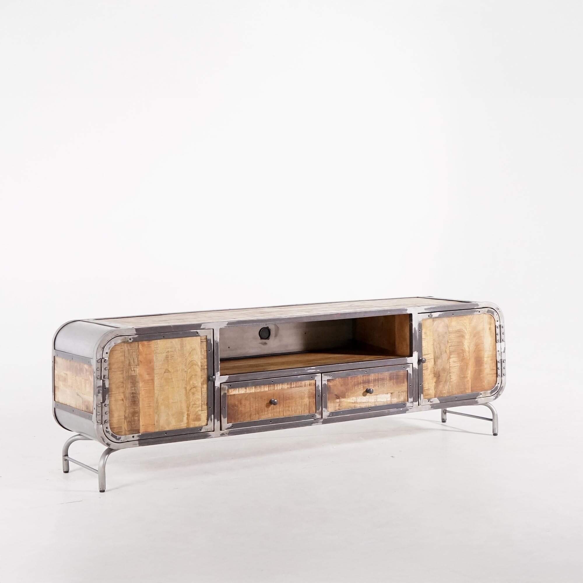 Meuble-paroi design et moderne avec panneau TV et étagère en verre