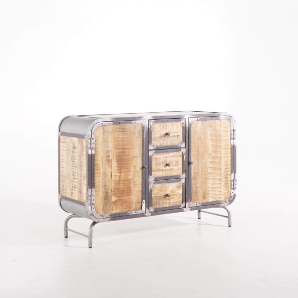 Buffet industriel en bois et métal 2 portes - Manchester