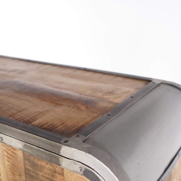 Armoire buffet industrielle en bois massif et métal 100 cm - Manchester