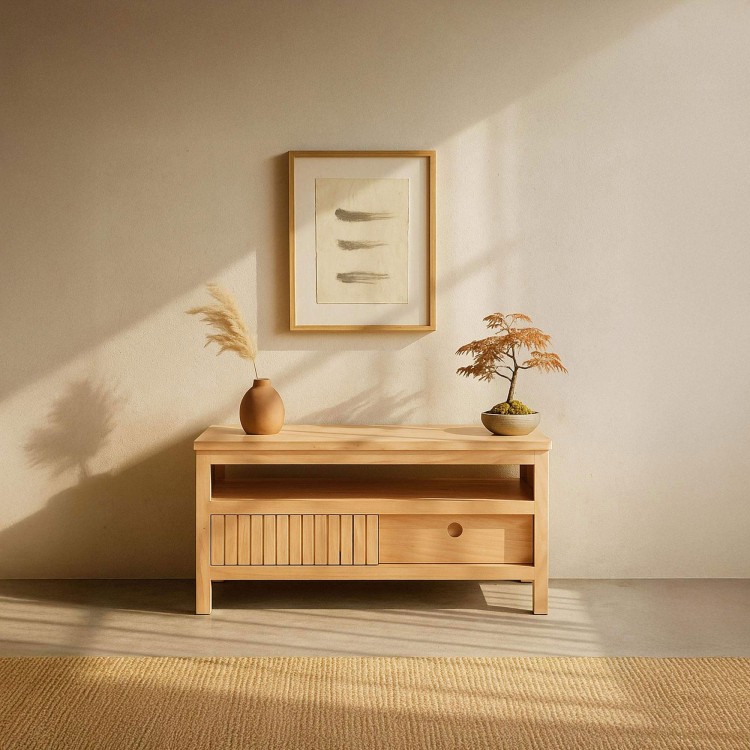 Meuble TV en bois massif 100 cm - Rohini