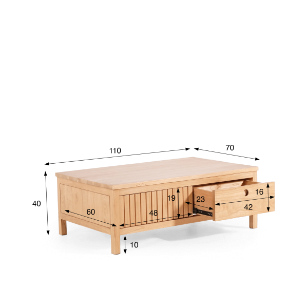 Table basse en bois massif - Rohini