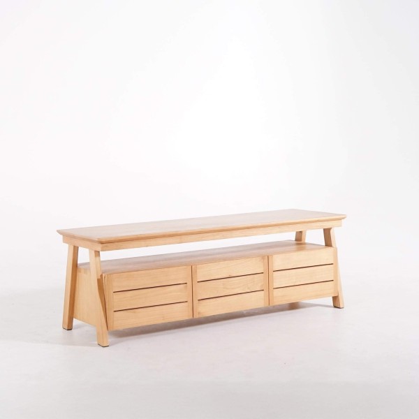 Meuble TV 150 cm en bois naturel - Nandini