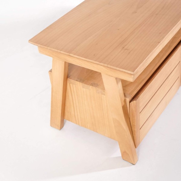 Meuble TV 150 cm en bois naturel - Nandini