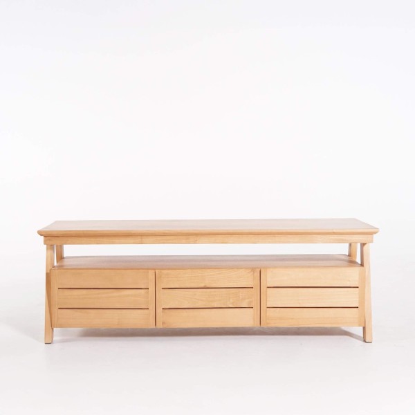 Meuble TV 150 cm en bois naturel - Nandini
