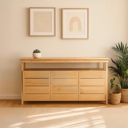 Buffet en bois naturel -...