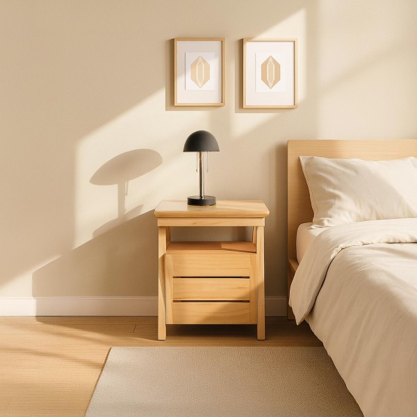 Table de nuit en bois naturel - Nandini
