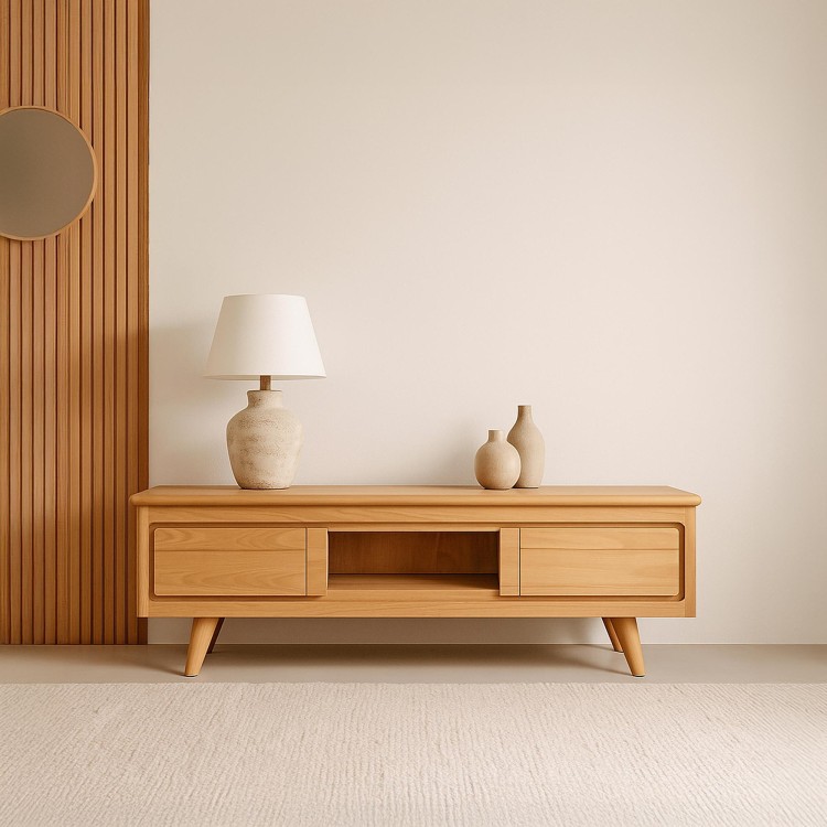 Meuble TV en bois massif 140 cm - Pragati