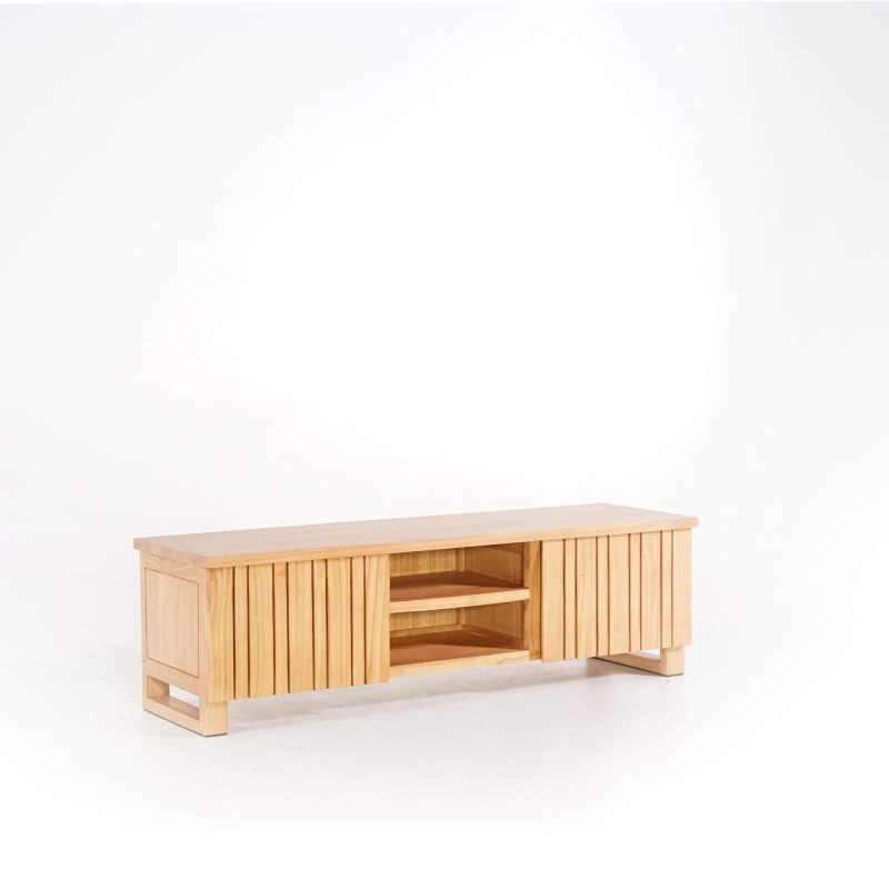 Meuble TV en bois massif 135 cm - Satya
