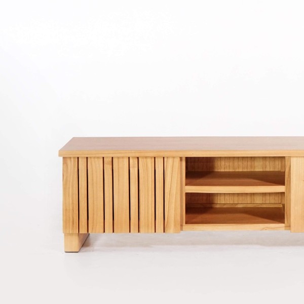 Meuble TV en bois massif 135 cm - Satya
