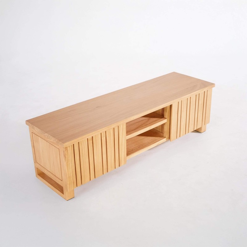 Meuble TV en bois massif 135 cm - Satya