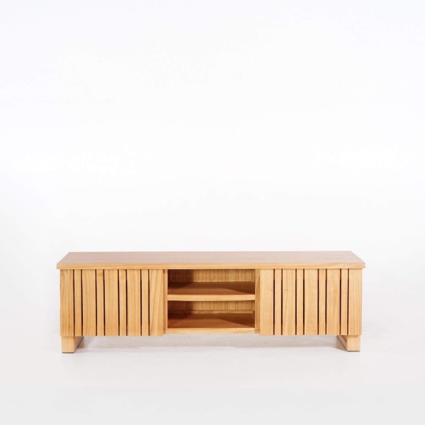 Meuble TV en bois massif 135 cm - Satya