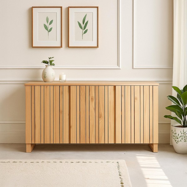 Enfilade en bois massif 3 portes 170 cm - Satya
