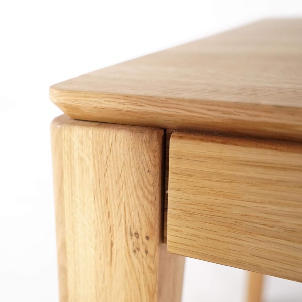 Table à manger en bois de chêne 200 x 100 cm avec allonge 85 cm