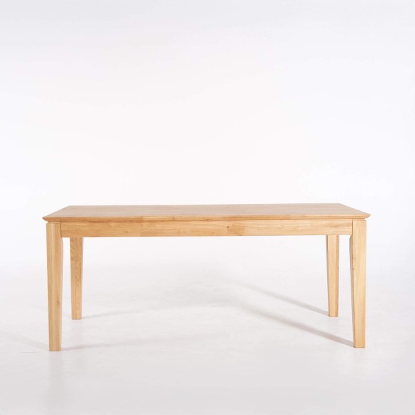 Table à manger rectangulaire en bois de chêne 180 x 90 cm avec allonge de 60 cm