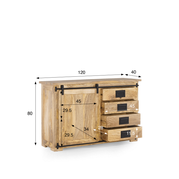 Meuble sous vasques bois et métal - Paris