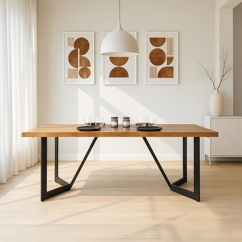 Table de repas en bois naturel - New Jersey