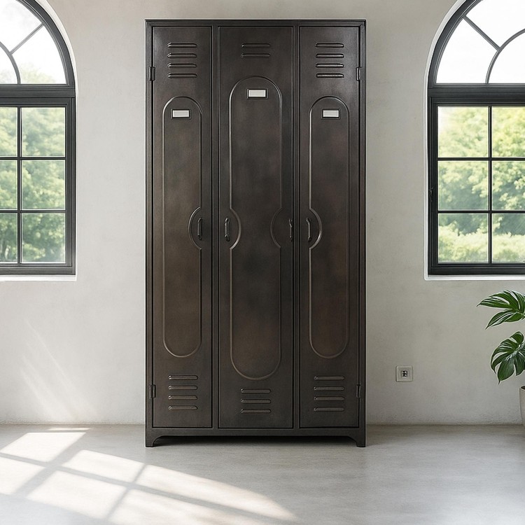Armoire industrielle 3 portes en métal