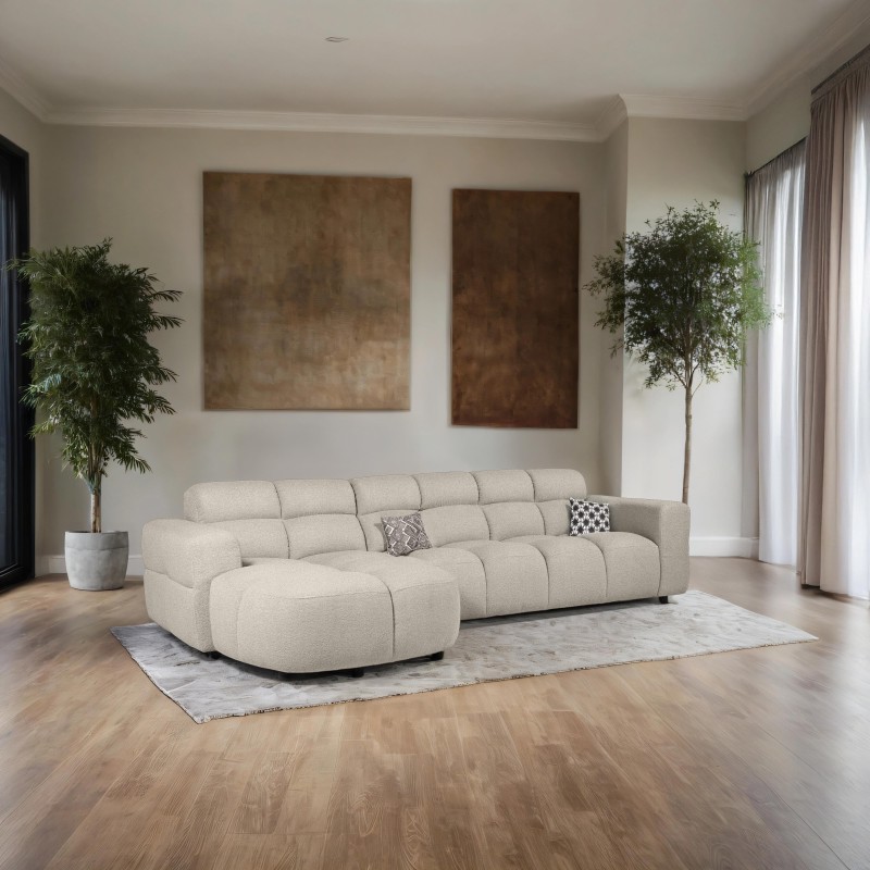 Canapé d'angle 4 places avec méridienne gauche - Elda