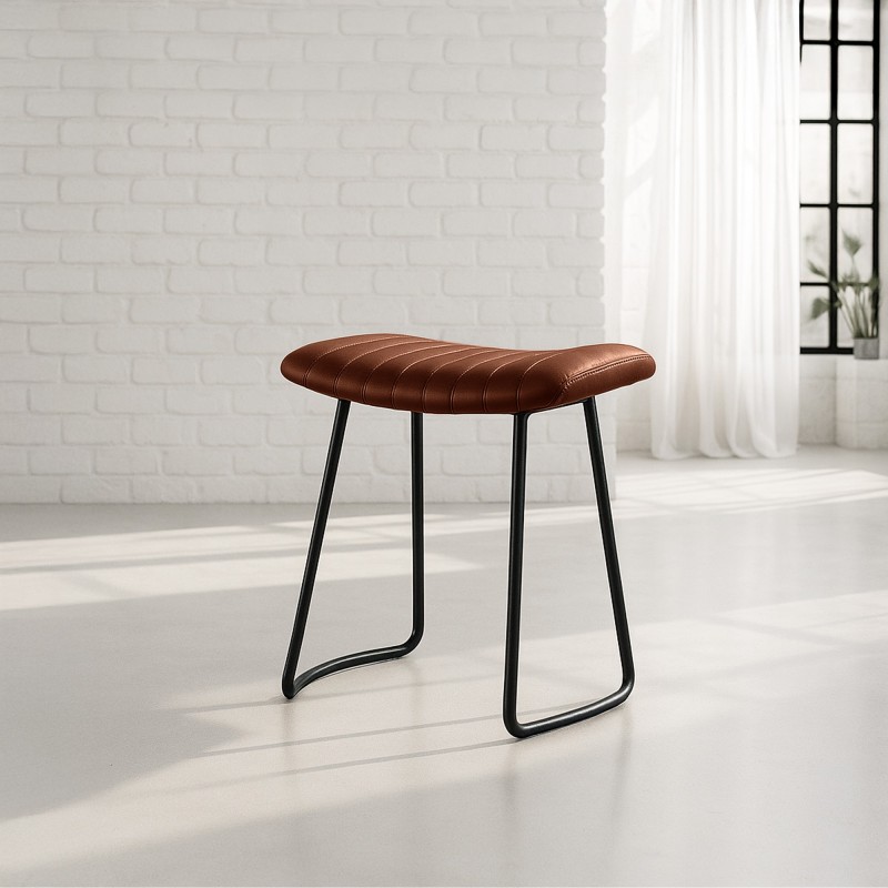 Tabouret d’appoint cuir marron - Scrambler