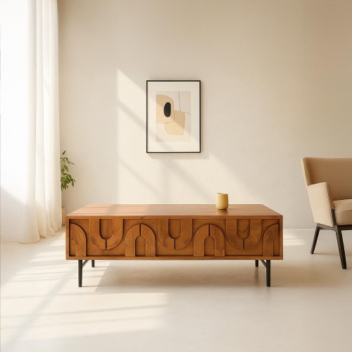 Table basse en manguier massif - Flow