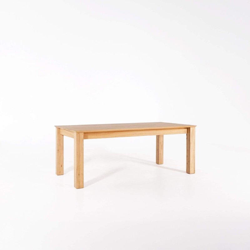 Table à manger en bois de chêne 200 x 100 cm avec allonges de 2 x 50 cm