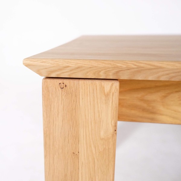 Table à manger en bois de chêne 200 x 100 cm avec allonges de 2 x 50 cm