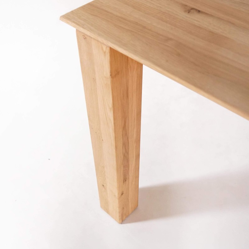 Table à manger en bois de chêne 200 x 100 cm avec allonges de 2 x 50 cm