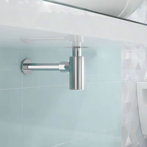 Siphon pour évier de salle de bain, Chromé