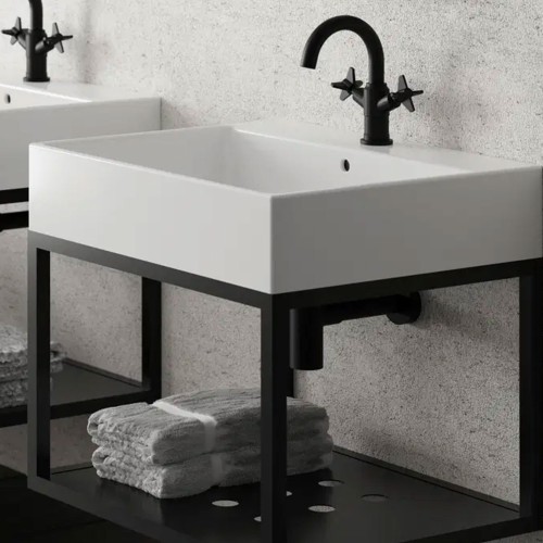 Siphon pour évier de salle de bain, Noir