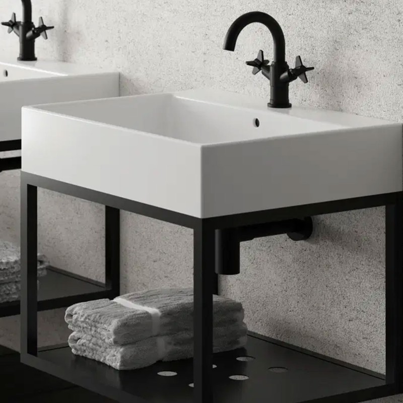 Siphon pour évier de salle de bain, Noir