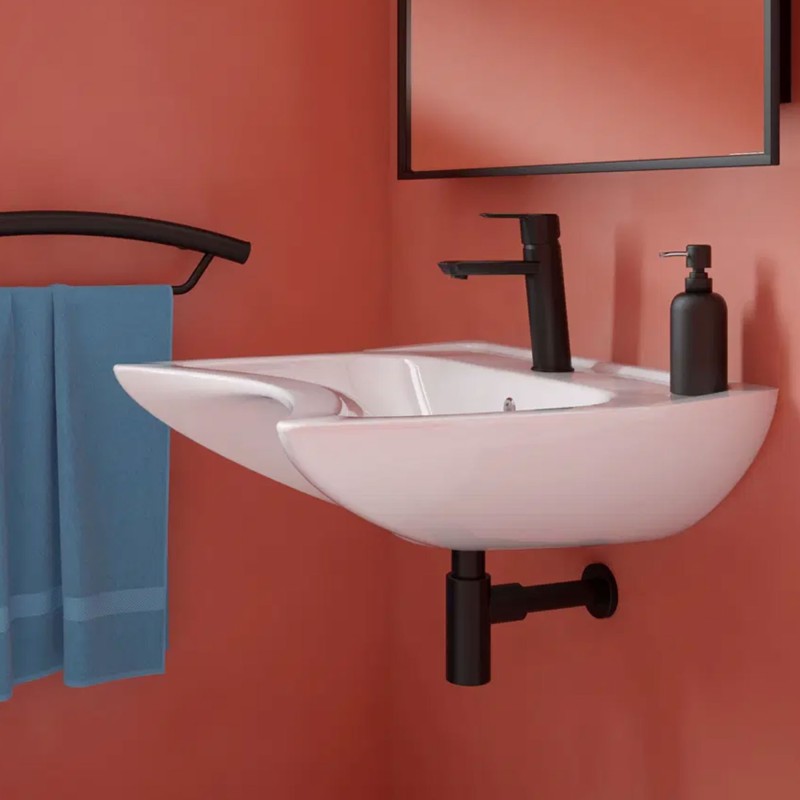 Siphon pour évier de salle de bain, Noir