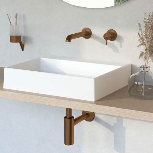 Siphon pour évier de salle de bain, Bronze brossé