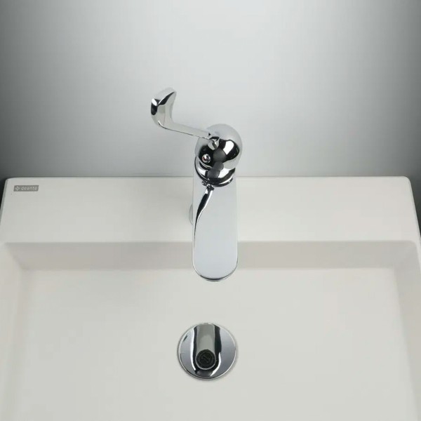 Bonde lavabo clic clac ronde avec manchon métallique, universelle, chromé