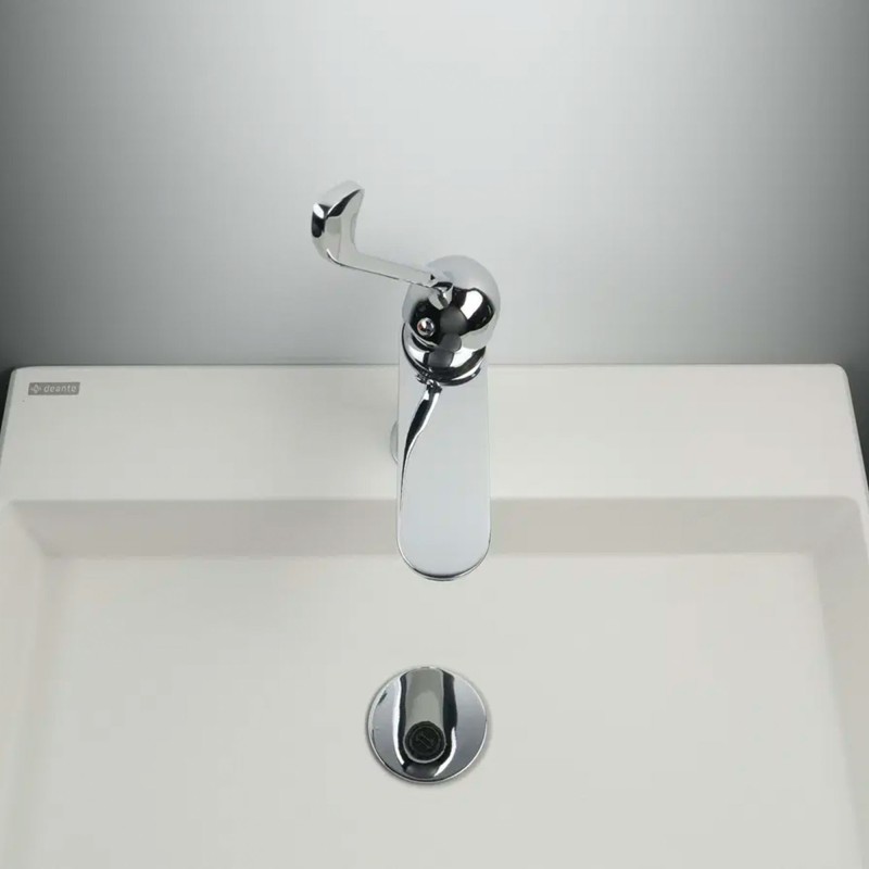 Bonde lavabo clic clac ronde avec manchon métallique, universelle, chromé