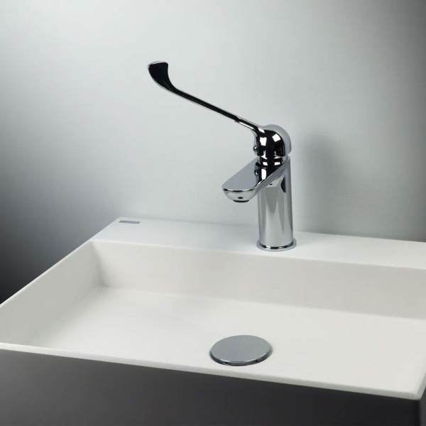 Bonde lavabo clic clac ronde avec manchon métallique, universelle, chromé