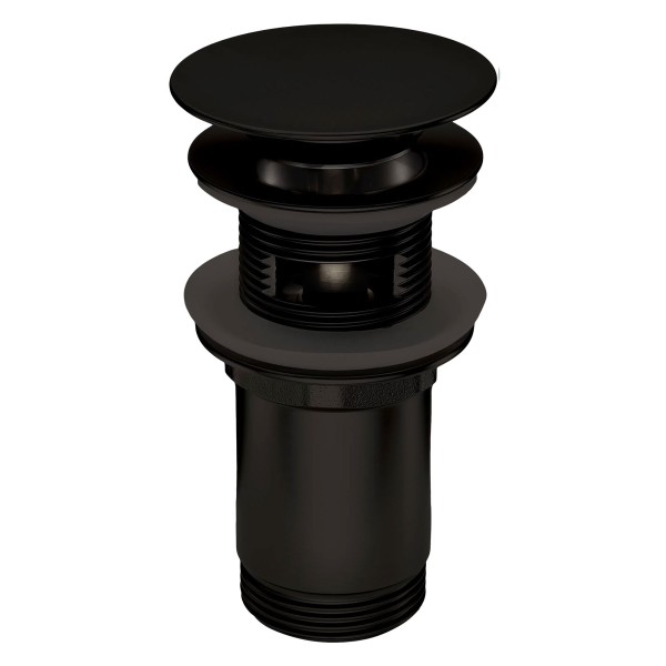 Bonde lavabo clic clac ronde avec manchon métallique, universelle, nero